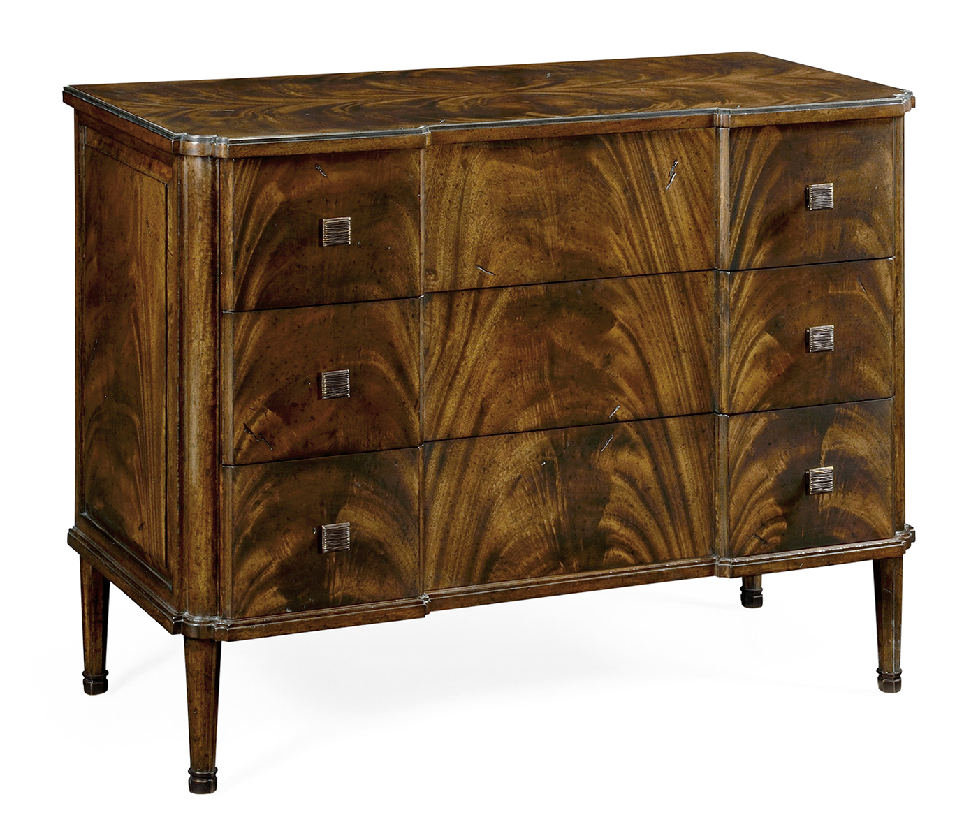 Brown Mahogany Chest of Three Drawers