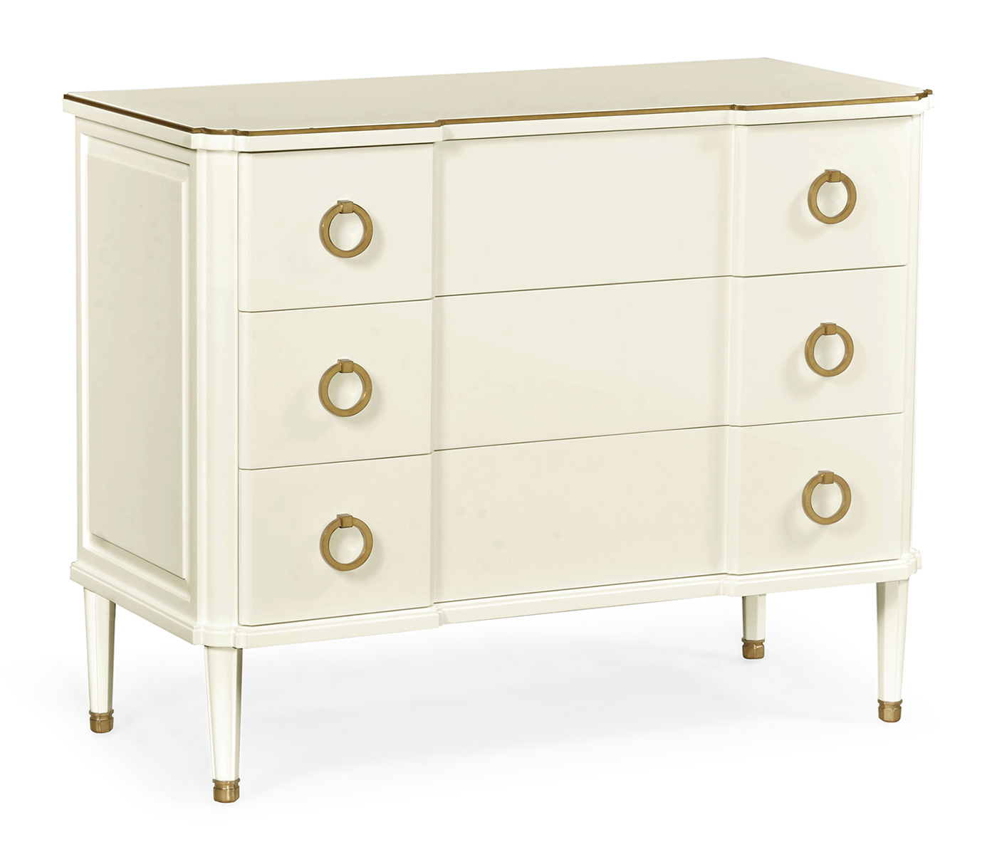 Ivory & Brass Chest of Three Drawers