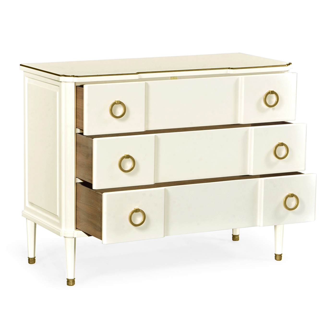Ivory & Brass Chest of Three Drawers