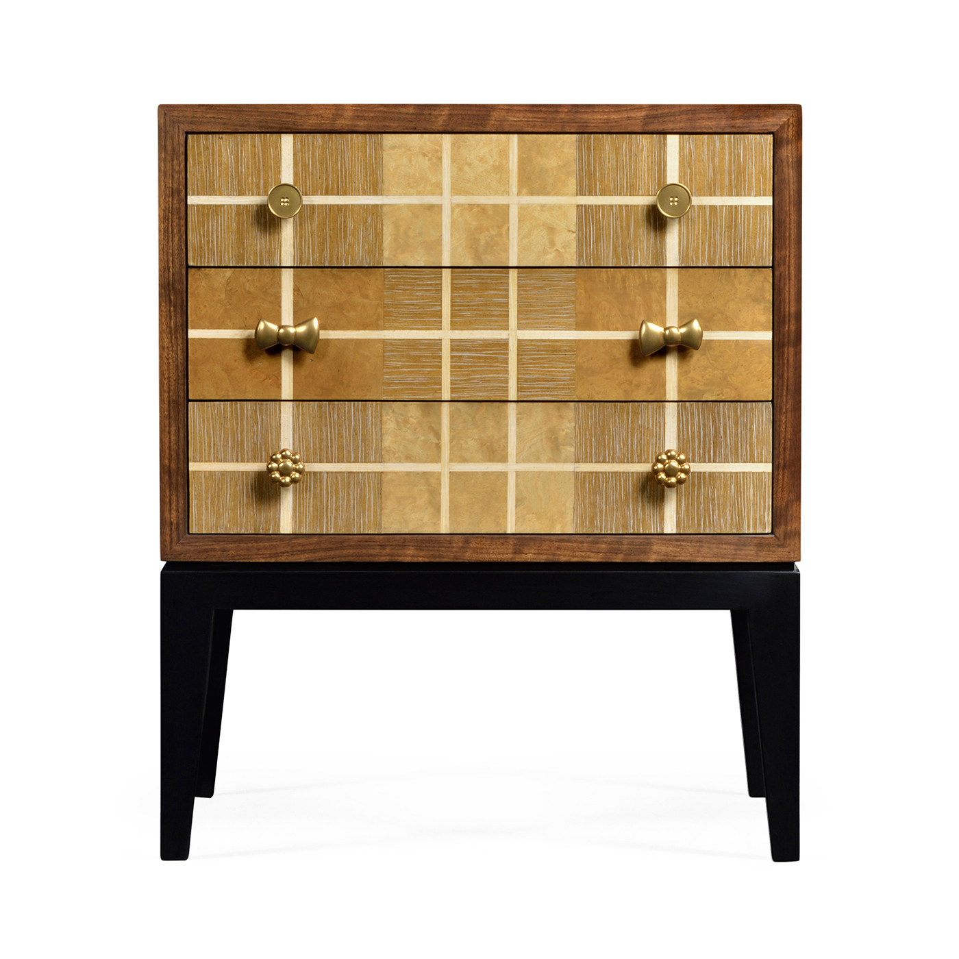 Pale Tartan Two-Drawer Nightstand