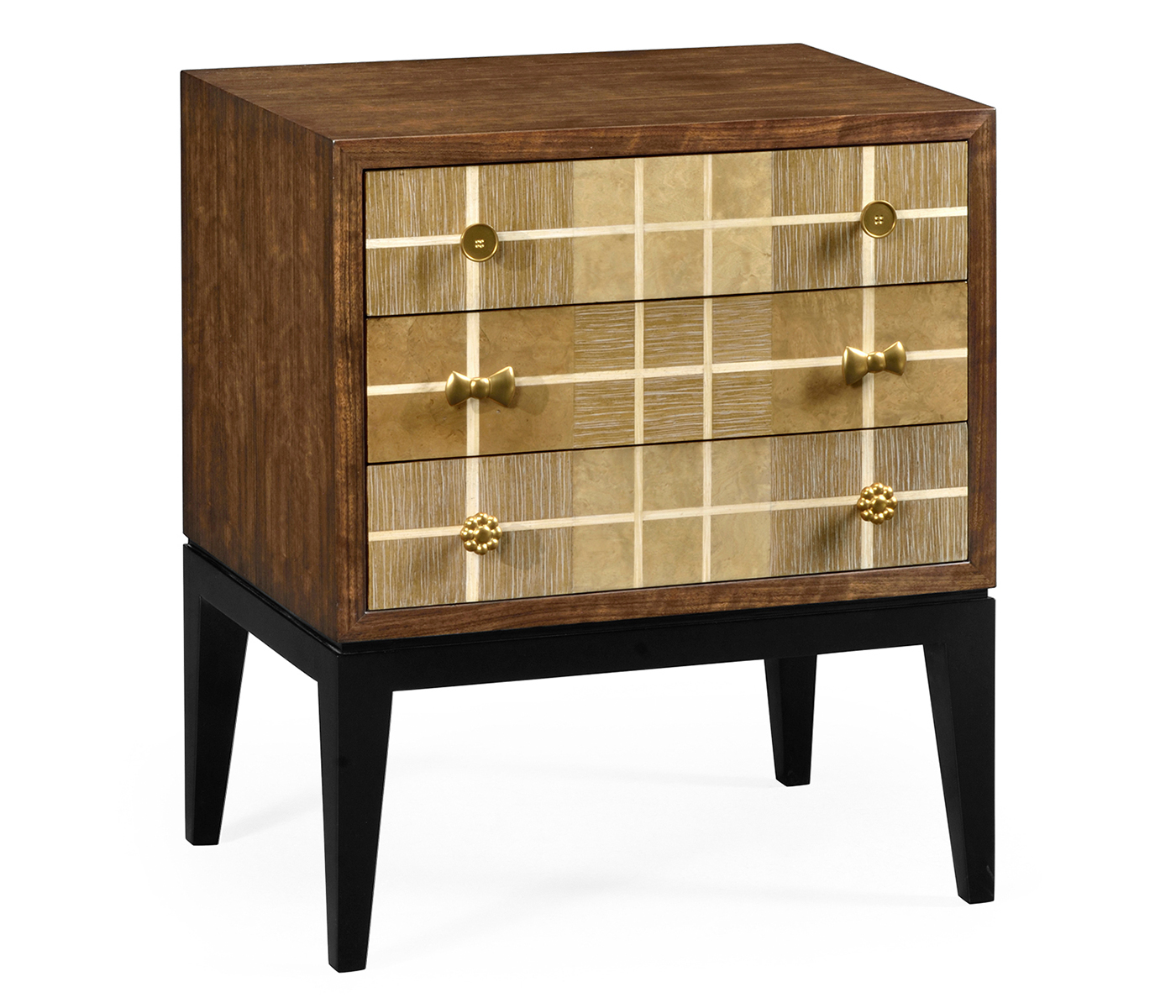 Pale Tartan Two-Drawer Nightstand