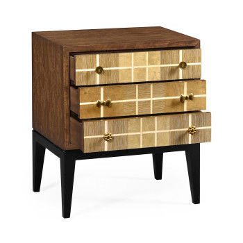 Pale Tartan Two-Drawer Nightstand