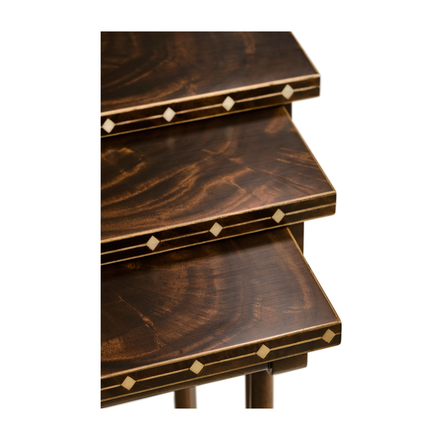 3 Nesting Tables with Faux Bone Inlay