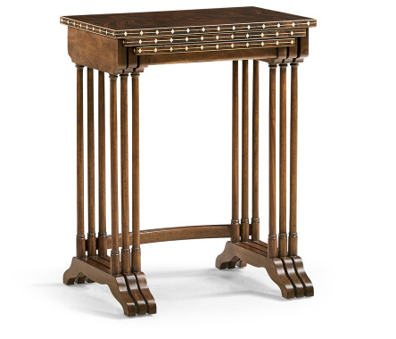 3 Nesting Tables with Faux Bone Inlay