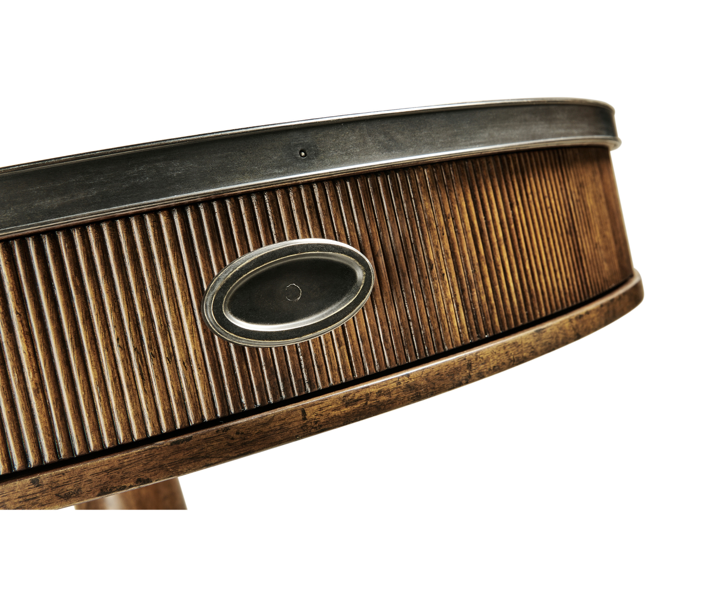 Drum Table with Reeded Edge