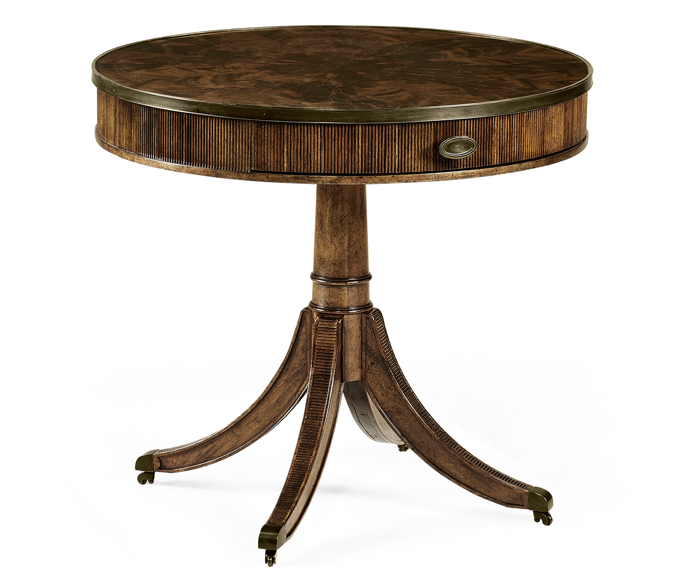 Drum Table with Reeded Edge