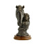 Antique Dark Bronze Young Girl & Her Horse
