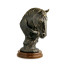 Antique Dark Bronze Young Girl & Her Horse