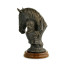 Antique Dark Bronze Young Girl & Her Horse