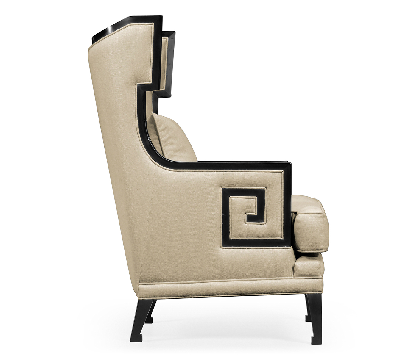 Biedermeier Greek Key Black Occasional Chair