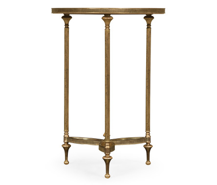 Small Round Dark Santos & Brass End Table