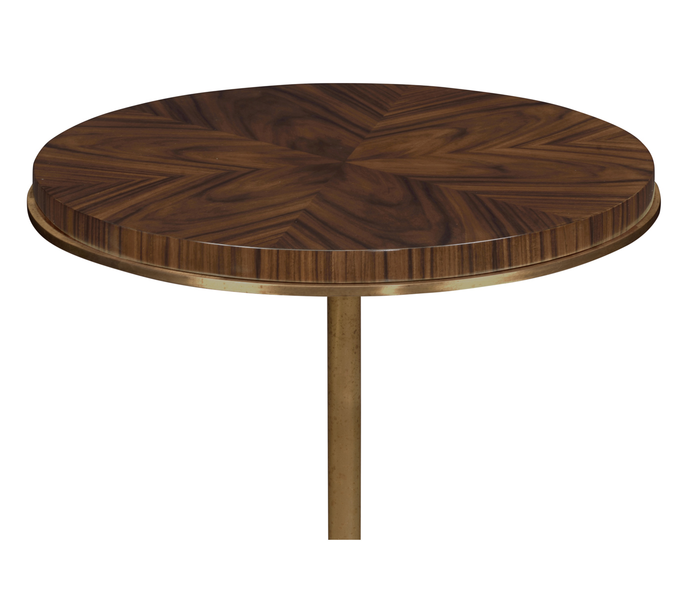 Small Round Dark Santos & Brass Wine table