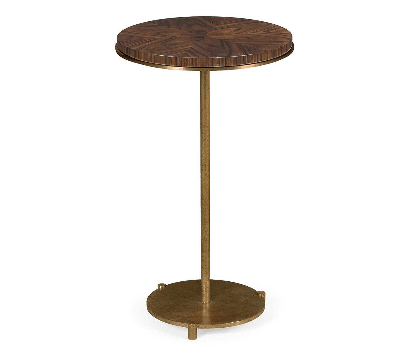 Small Round Dark Santos & Brass Wine table