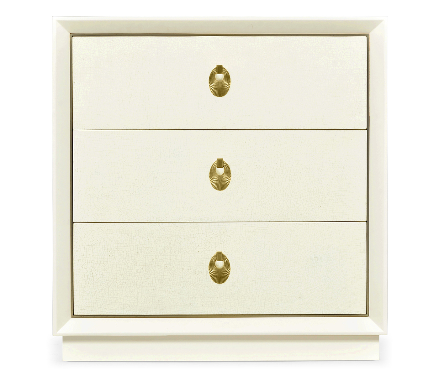 Small Ivory & Crackle Ceramic Lacquered Chest of Drawers
