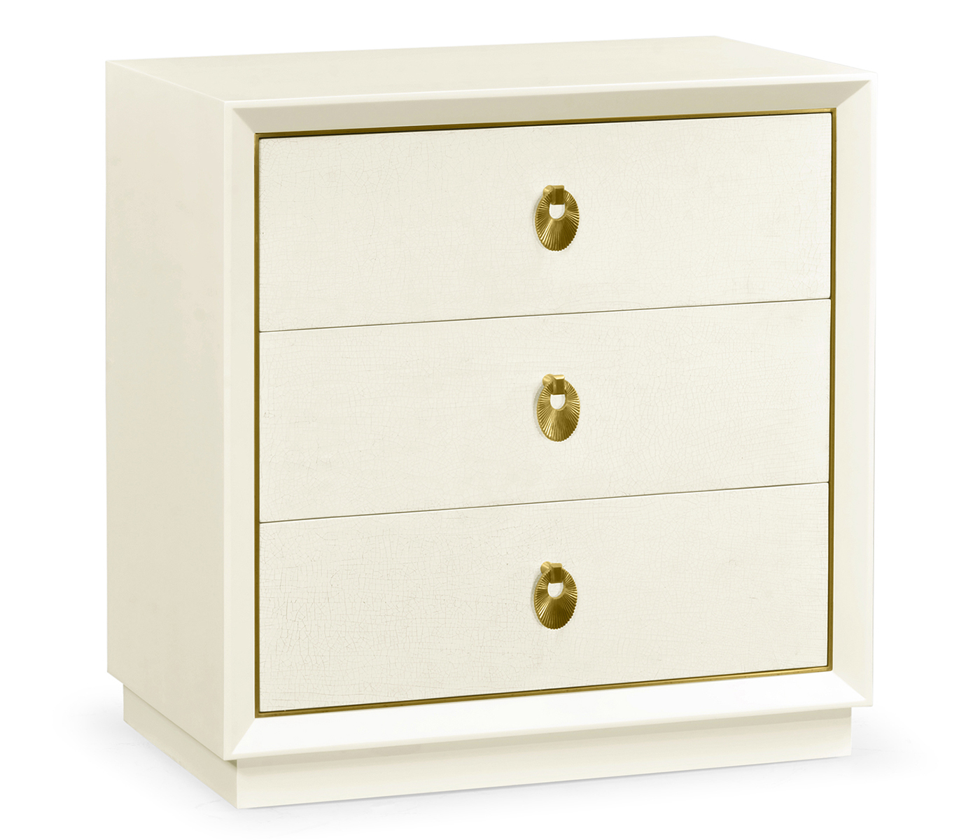 Small Ivory & Crackle Ceramic Lacquered Chest of Drawers