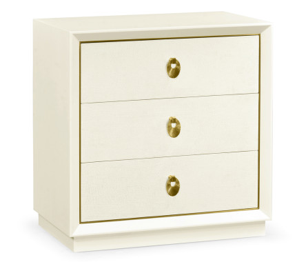 Small Ivory & Crackle Ceramic Lacquered Chest of Drawers