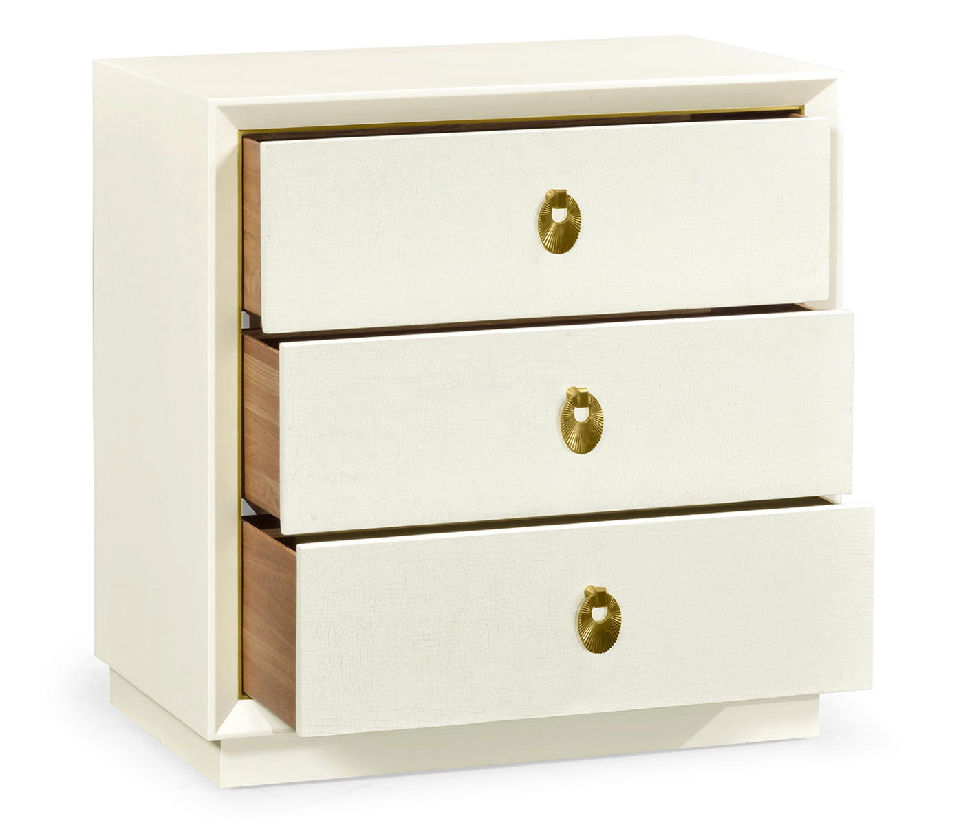 Small Ivory & Crackle Ceramic Lacquered Chest of Drawers