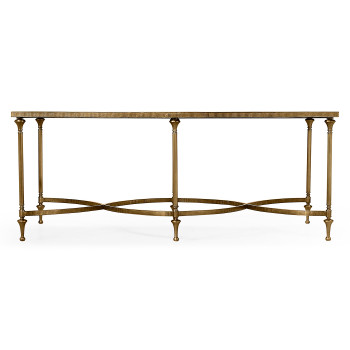 Rectangular Dark Santos & Brass Coffee Table