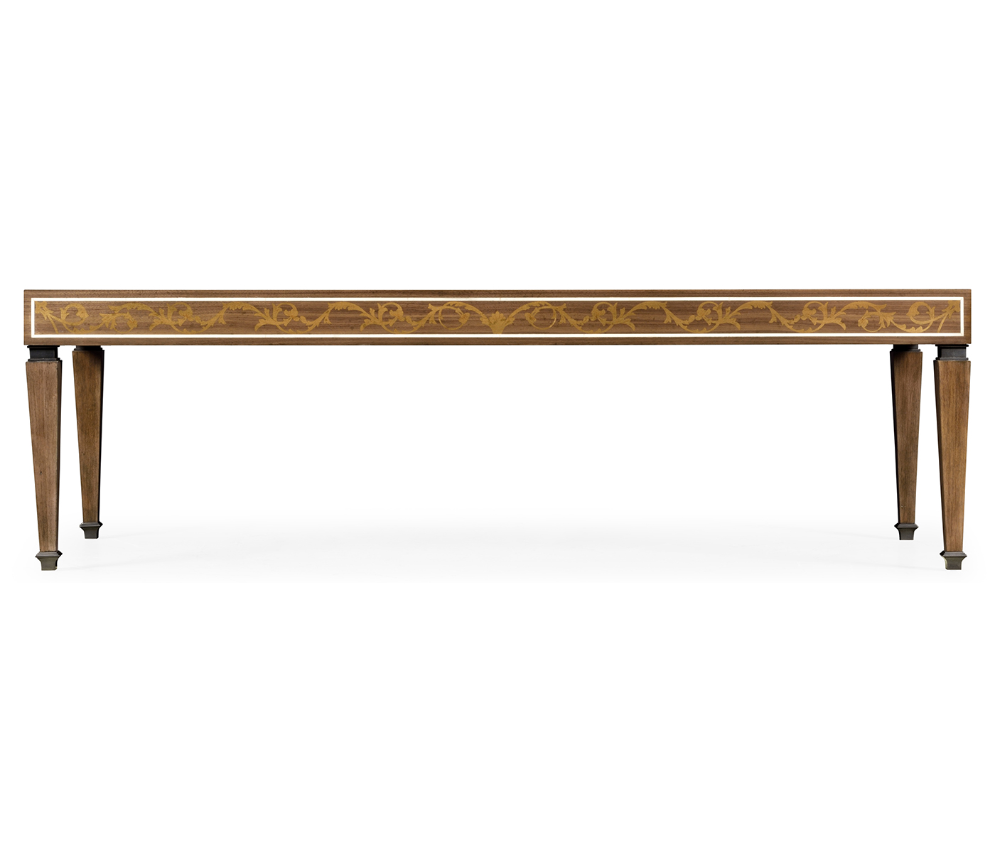 Long Rectangular Tobacco Walnut & Marquetry Coffee Table