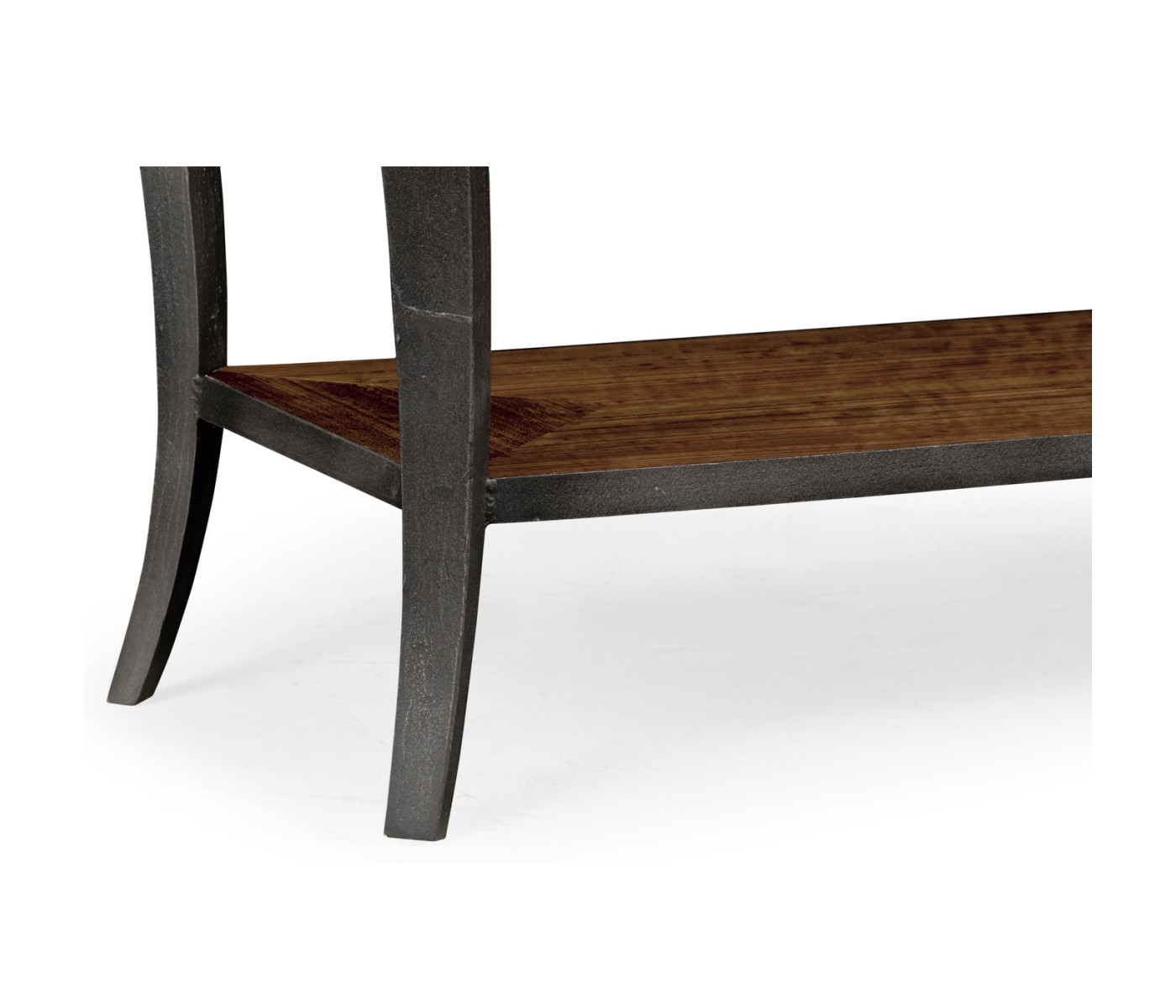 Rectangular Curved Daniella and Burl Walnut Console Table