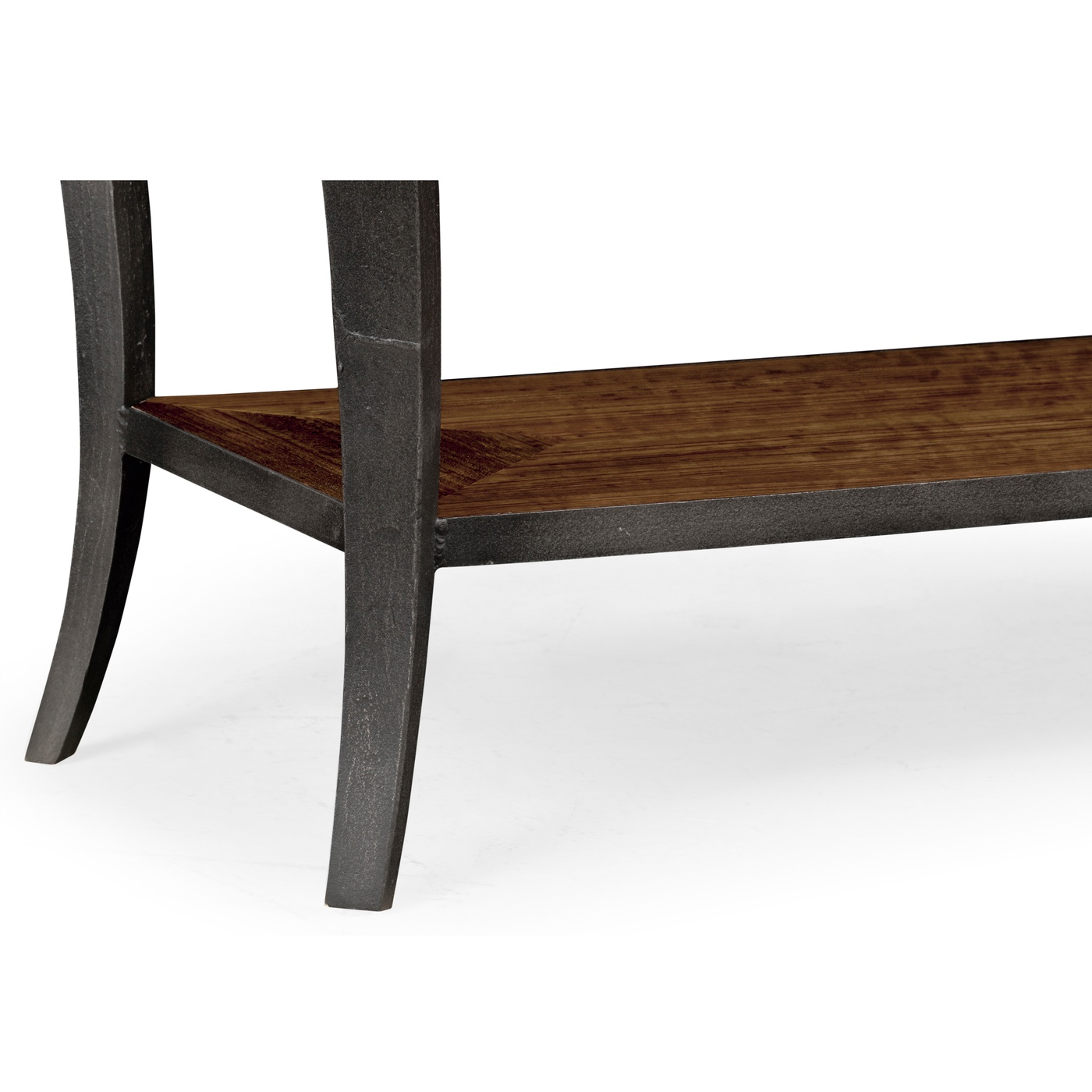 Rectangular Curved Daniella and Burl Walnut Console Table