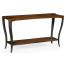 Rectangular Curved Daniella and Burl Walnut Console Table
