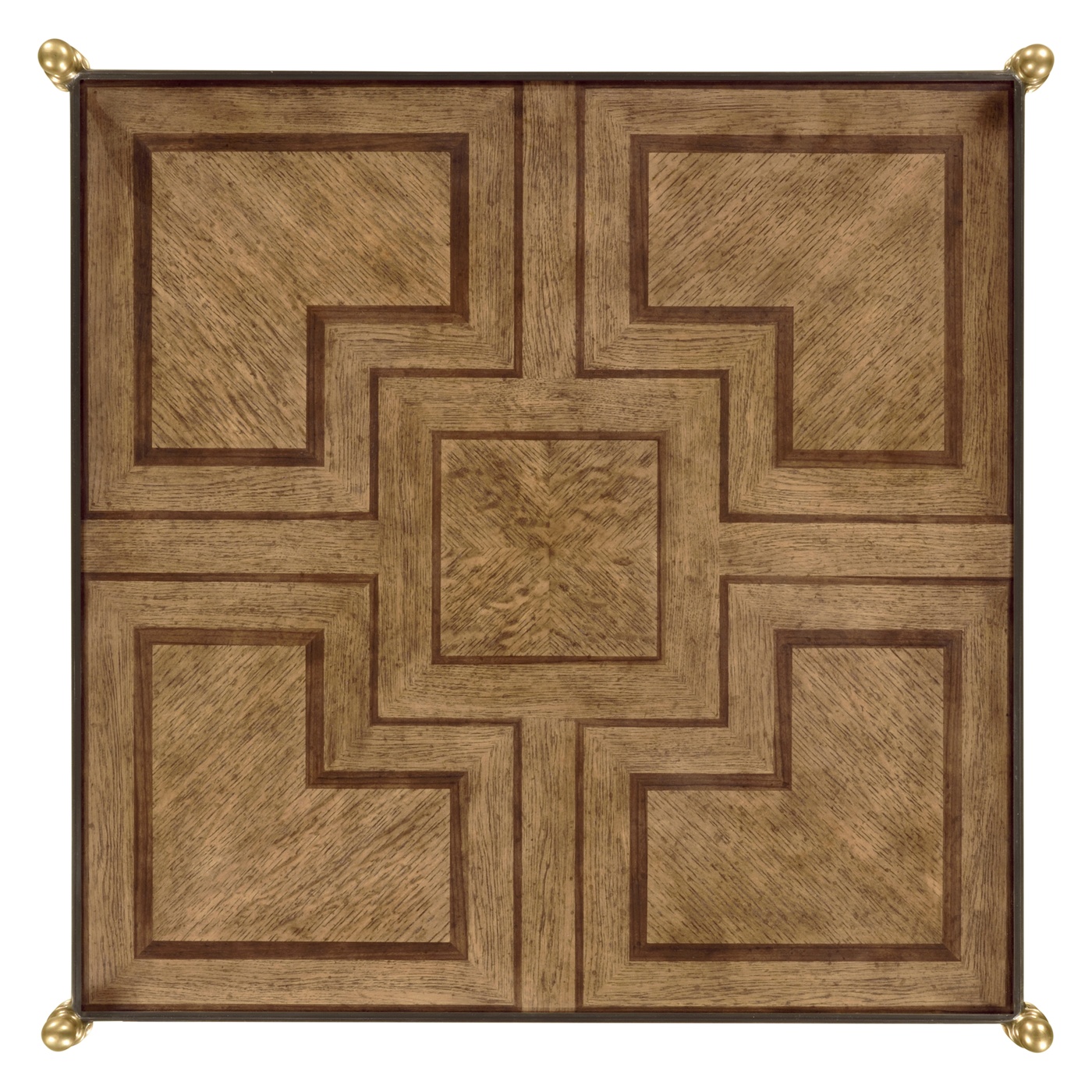 Square English Brown Oak Lamp Table with Drawer