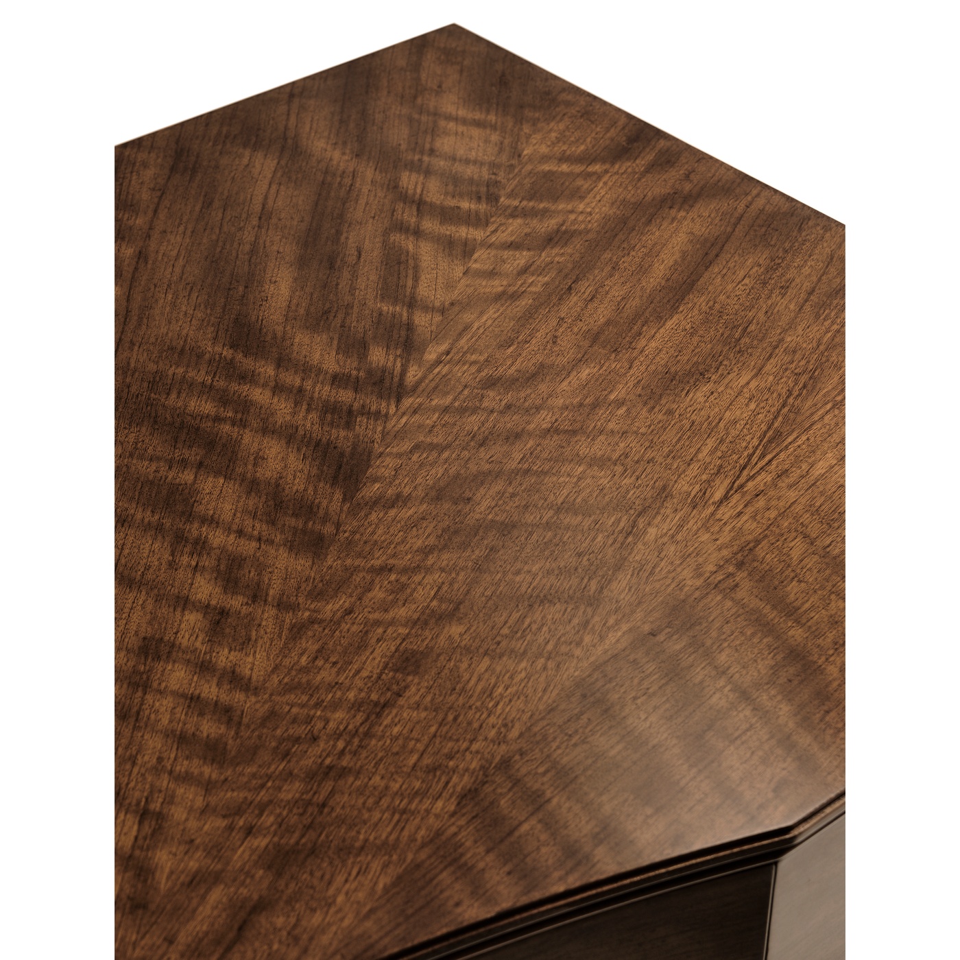 Inward Bow Front Daniella & Burl Walnut Desk
