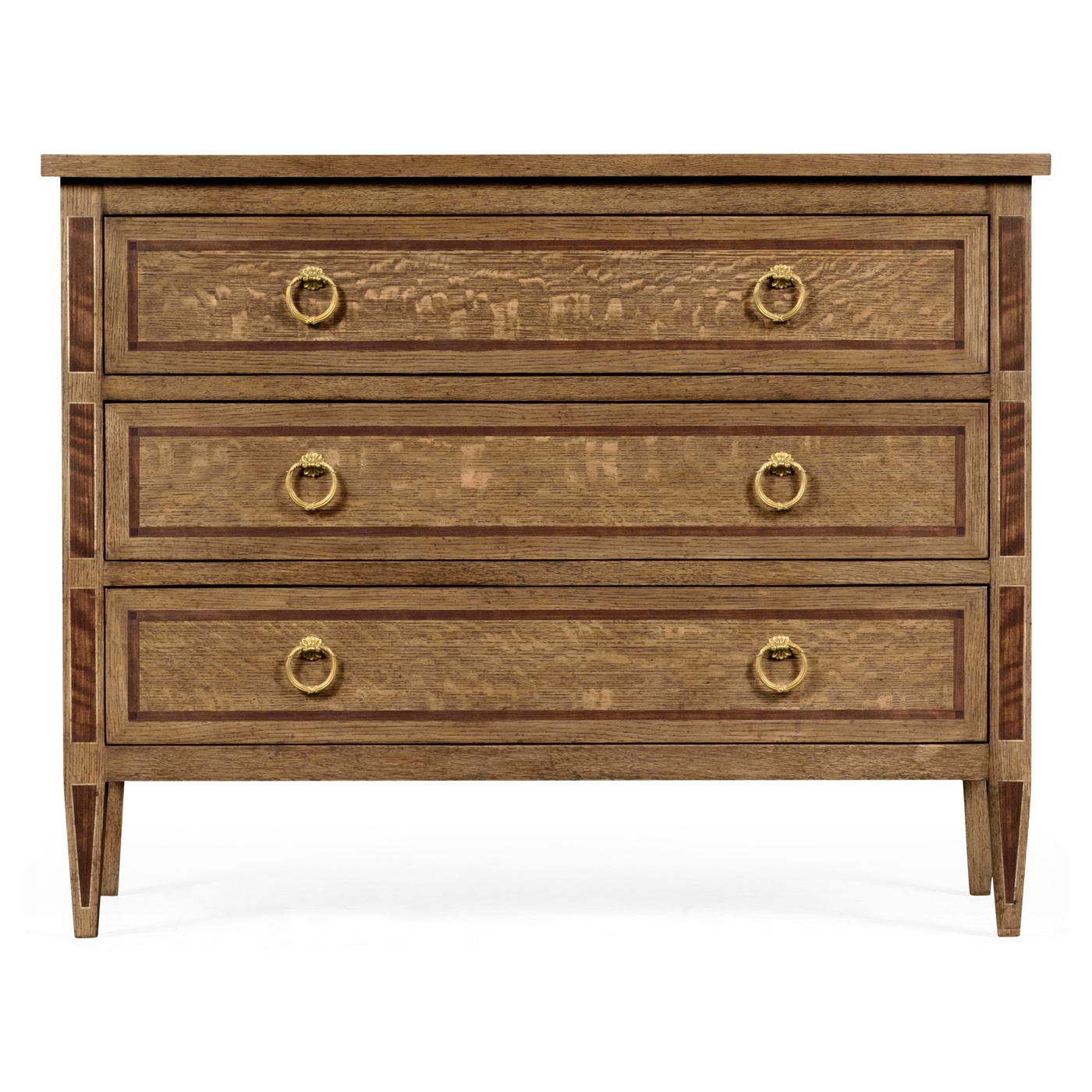 Rectangular English Brown Oak Chest of Drawers