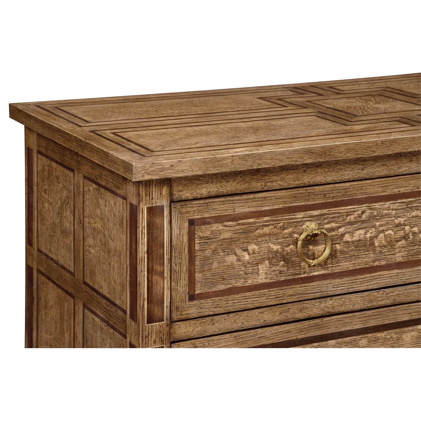 Rectangular English Brown Oak Chest of Drawers
