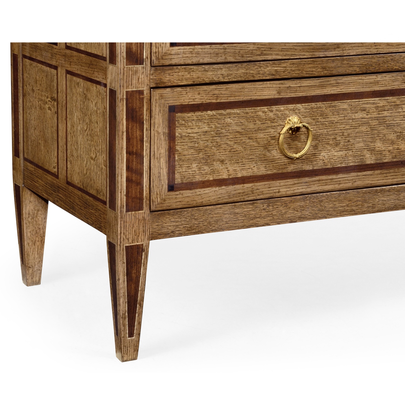 Rectangular English Brown Oak Chest of Drawers