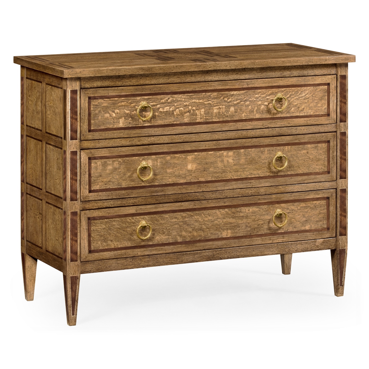 Rectangular English Brown Oak Chest of Drawers