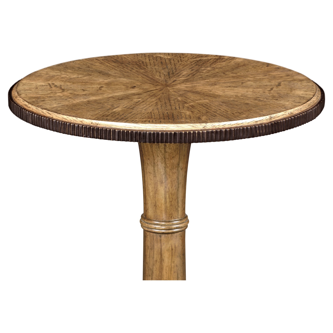 Small Round English Brown Oak Wine Table