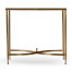 Rectangular Antique Brass End Table with Antique Mirror Top