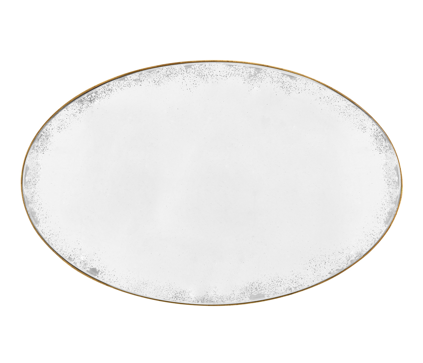 Oval Brass & Dark Santos Lamp Table with Antique Mirror Top