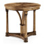 Round English Brown Oak Lamp Table