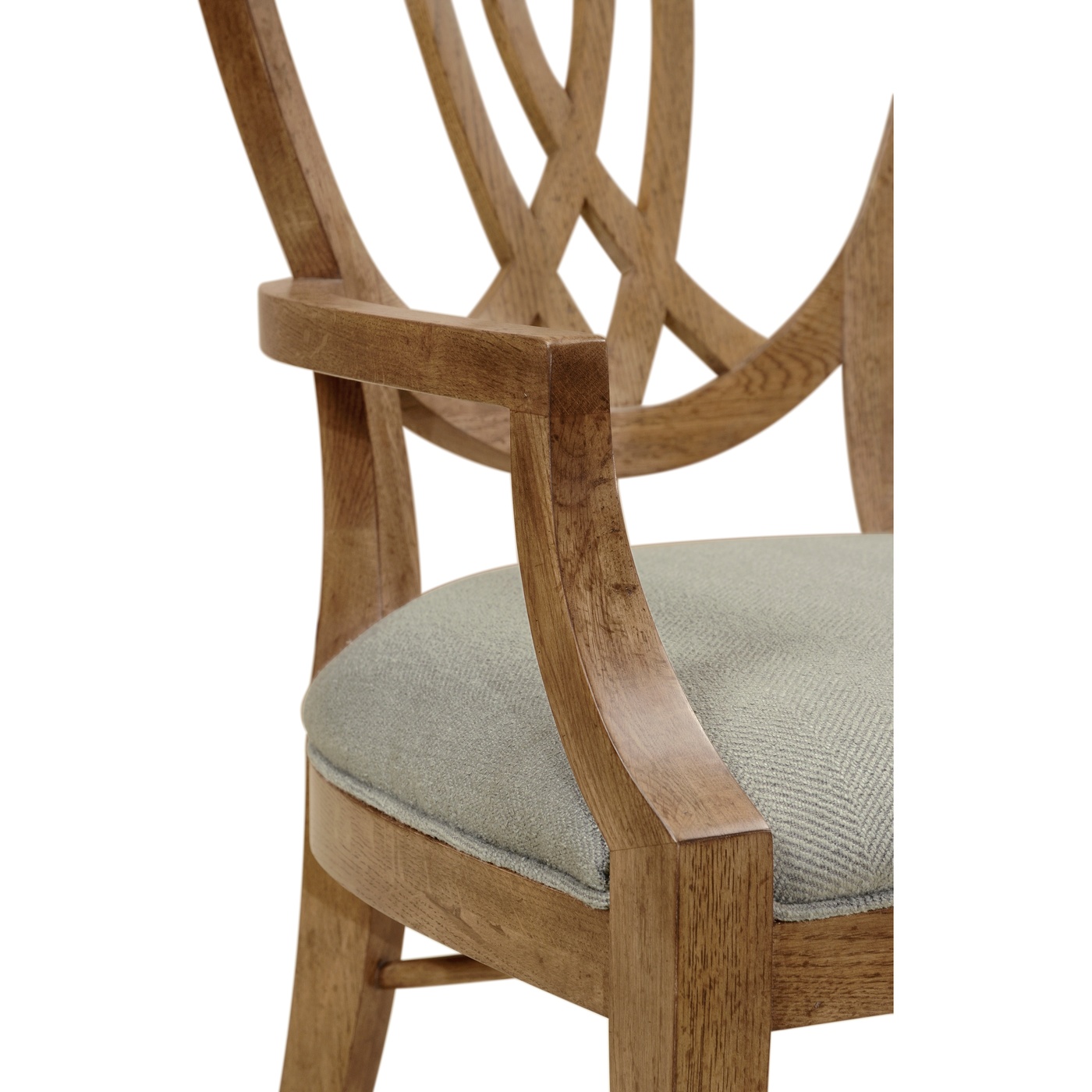 Shield Back English Brown Oak Dining Arm Chair