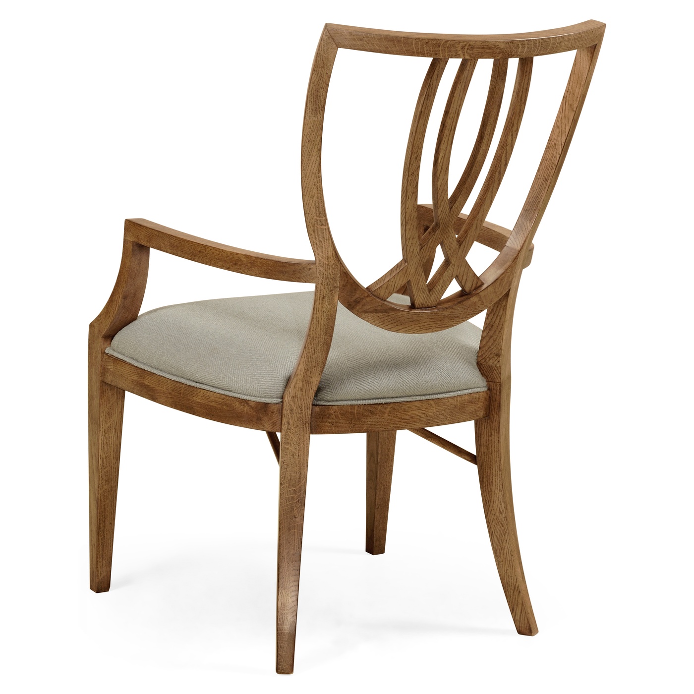 Shield Back English Brown Oak Dining Arm Chair