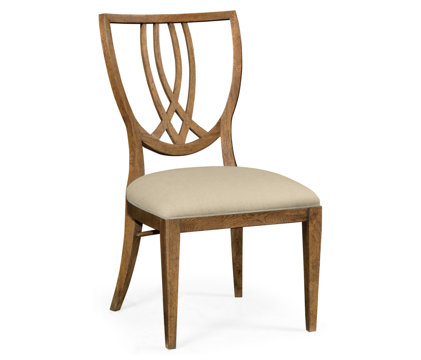 Shield Back English Brown Oak Dining Side Chair