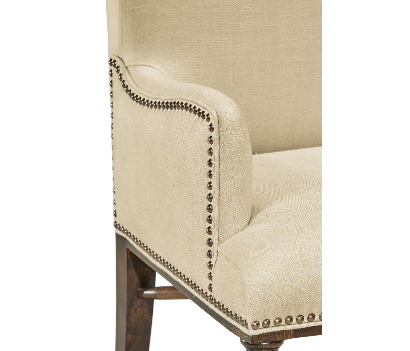 Square Back Bleached Crotch Walnut Dining Arm Chair