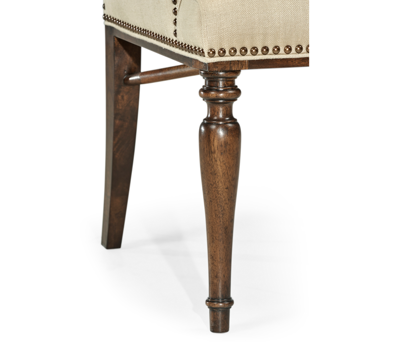 Square Back Bleached Crotch Walnut Dining Arm Chair