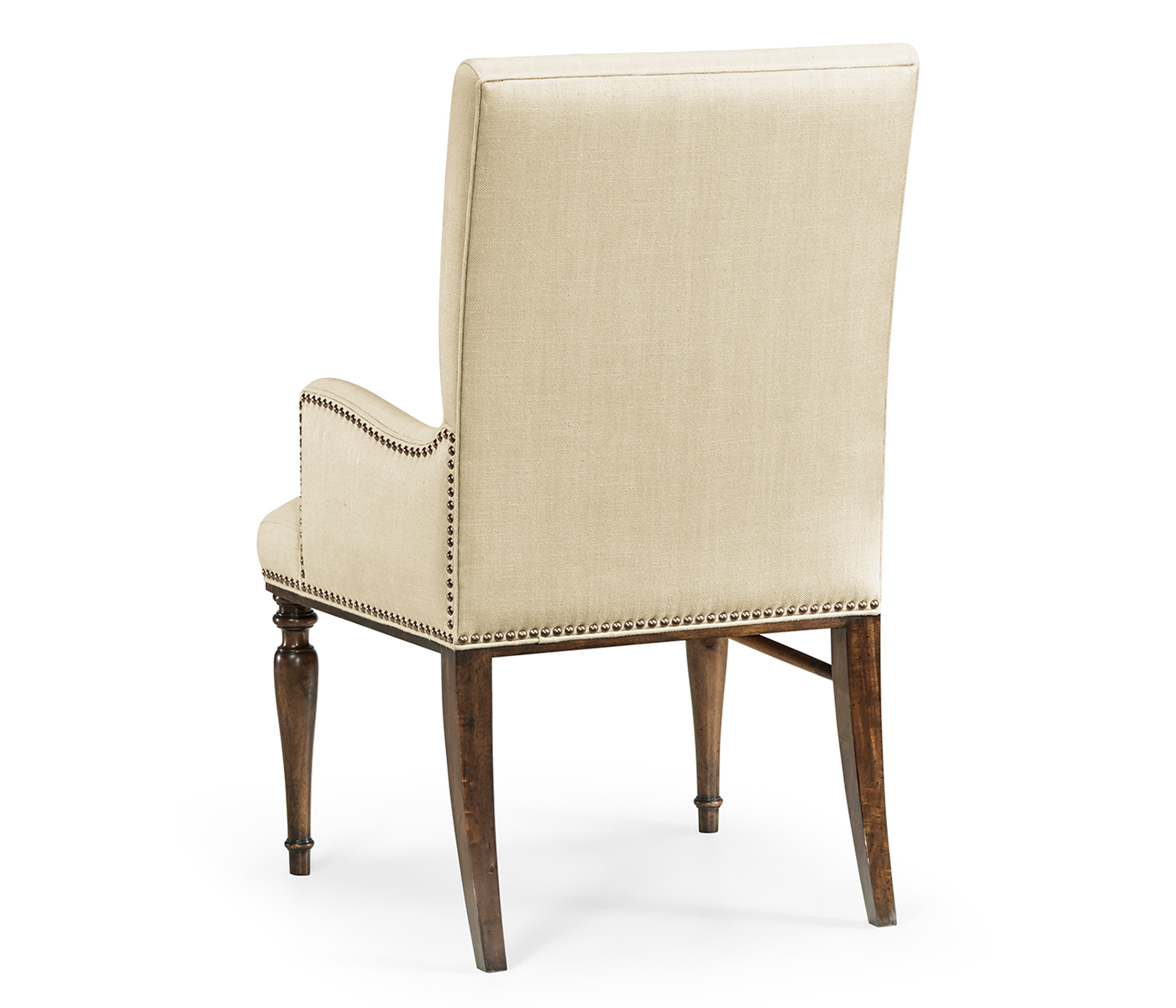 Square Back Bleached Crotch Walnut Dining Arm Chair