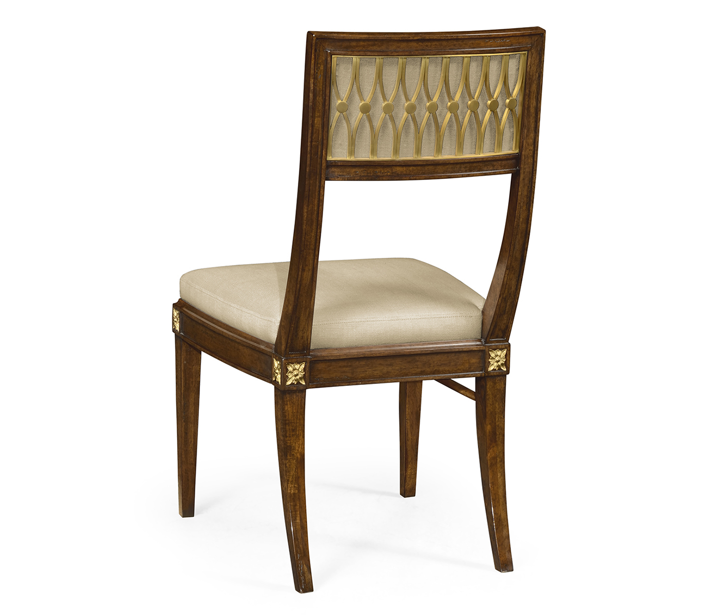 Open Back Bleached Crotch Walnut Dining Chair