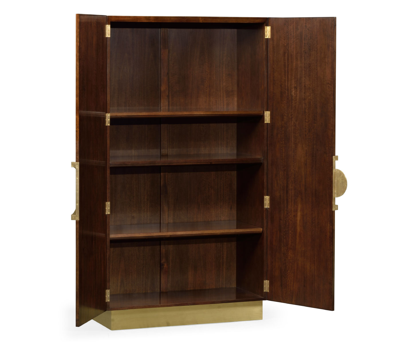 Walnut & Crackle Ceramic Lacquered Storage Cabinet