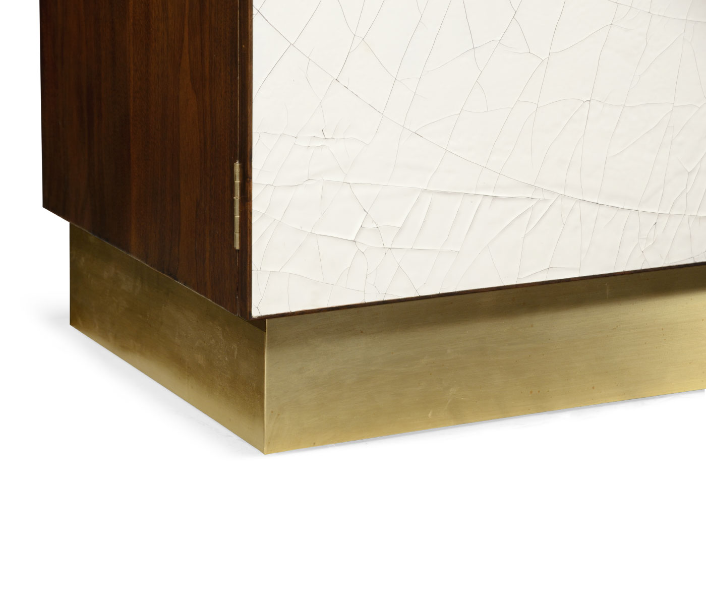 Walnut & Crackle Ceramic Lacquered Storage Cabinet
