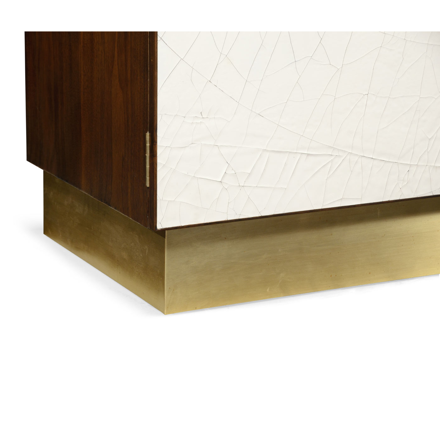 Walnut & Crackle Ceramic Lacquered Storage Cabinet