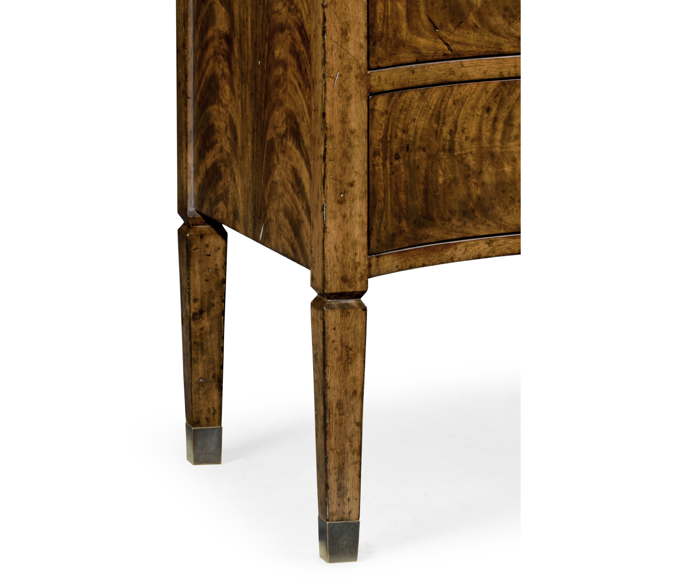 Inward Bow Front Light Brown Mahogany Bedside Chest