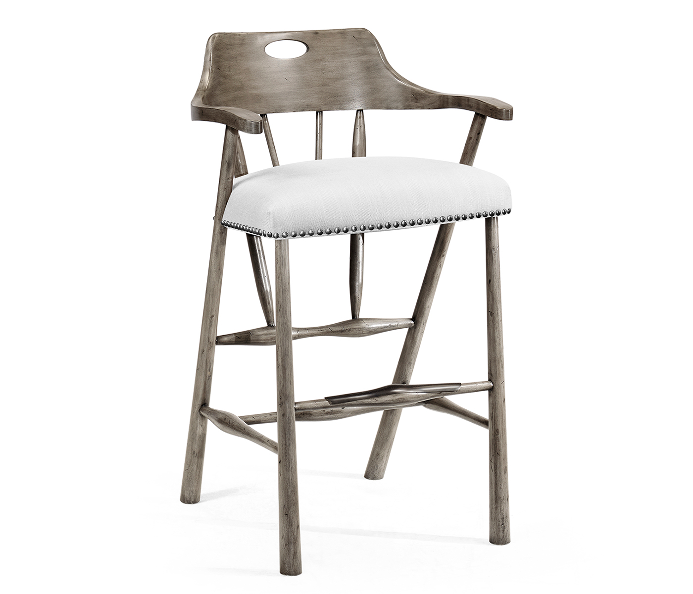 Smokers Style Antique Dark Grey Bar Stool
