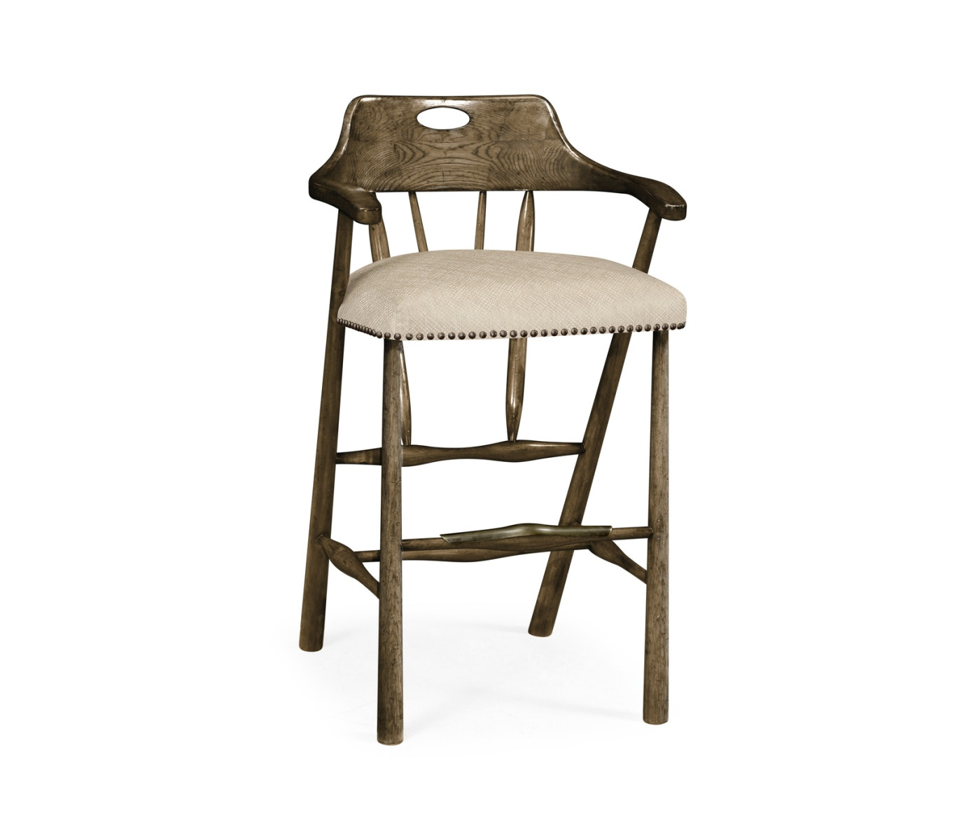 Smokers Style Dark Driftwood Bar Stool