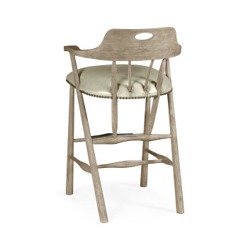 Smokers Style Grey Oak Bar Stool